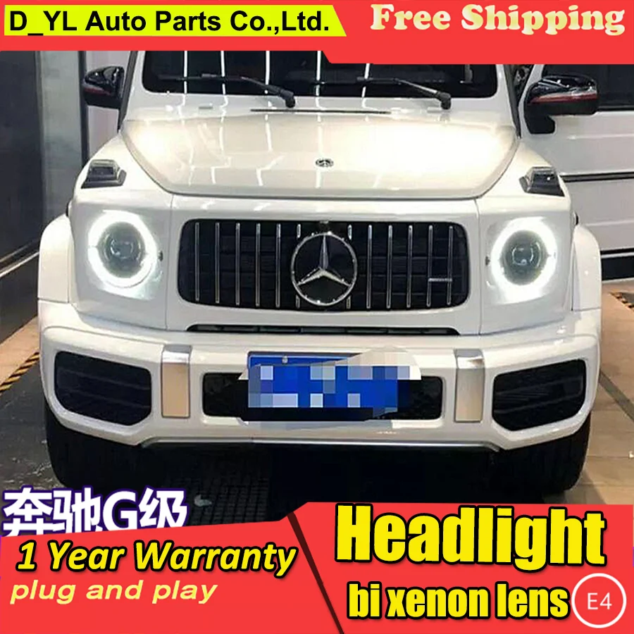 DY_L автомобильный Стайлинг для Benz W463 G350/G500/G55/G63 полный светодиодный фары Полный светодиодный корпус передней фары светодиодный бифокальный объектив
