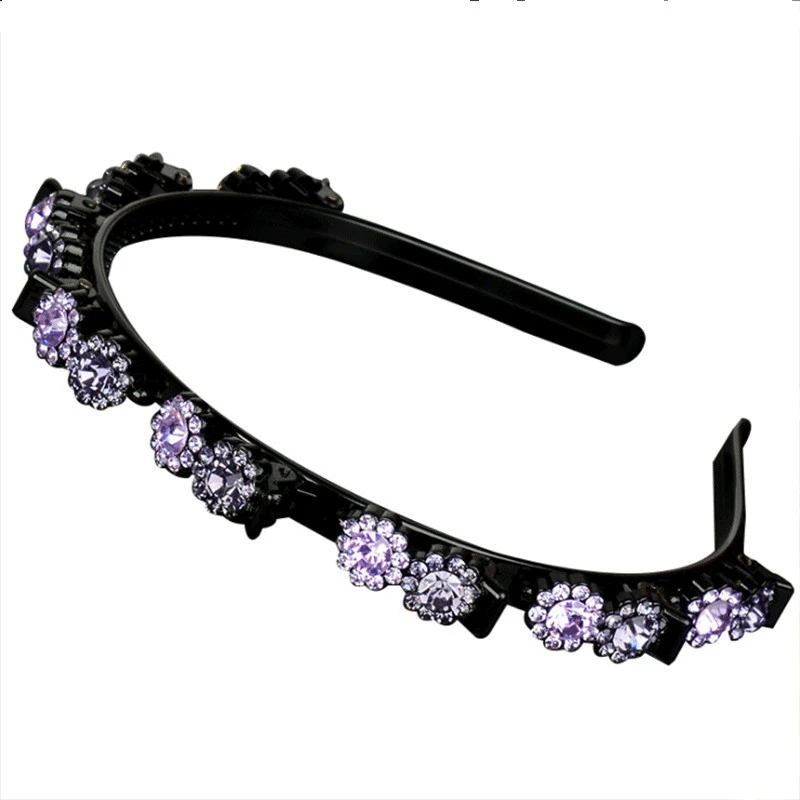 

Rhinestone Black Braider Hair Clip Burst Pin Hairdo Bring Hair Hoop Multi-storey Wisp Air Weave Head Hoop Styling Tool