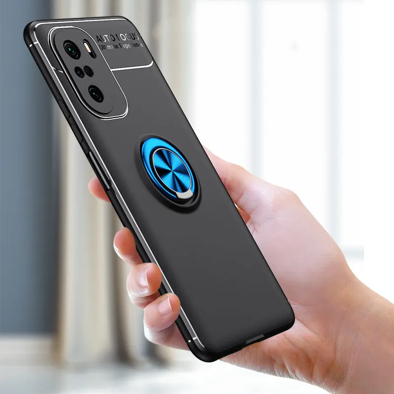 Чехол для Xiaomi Redmi K40 Pro магнитный держатель с кольцом мягкий силиконовый роскошный