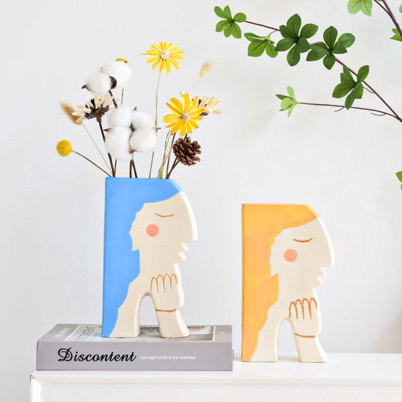 

Nordic Girl Vase Decoration Living Room Flower Arrangement Tv Cabinet Bedroom Study Light Luxury Ins Air Dried Home Decoration