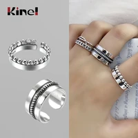 kinel genuine 925 sterling silver minimalist style rings for women fashion 100 925 silver stackable finger ring jewelry