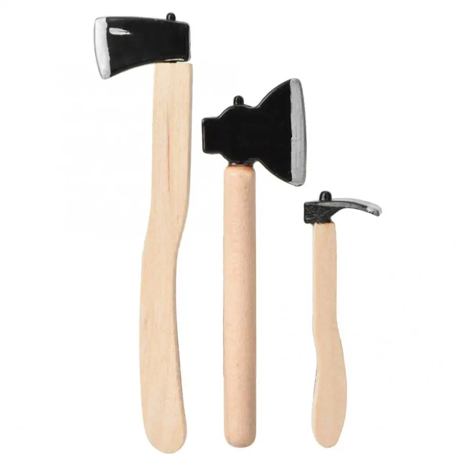 3 шт./компл. Мини Деревянный металлический Чоппер топор кукольный домик