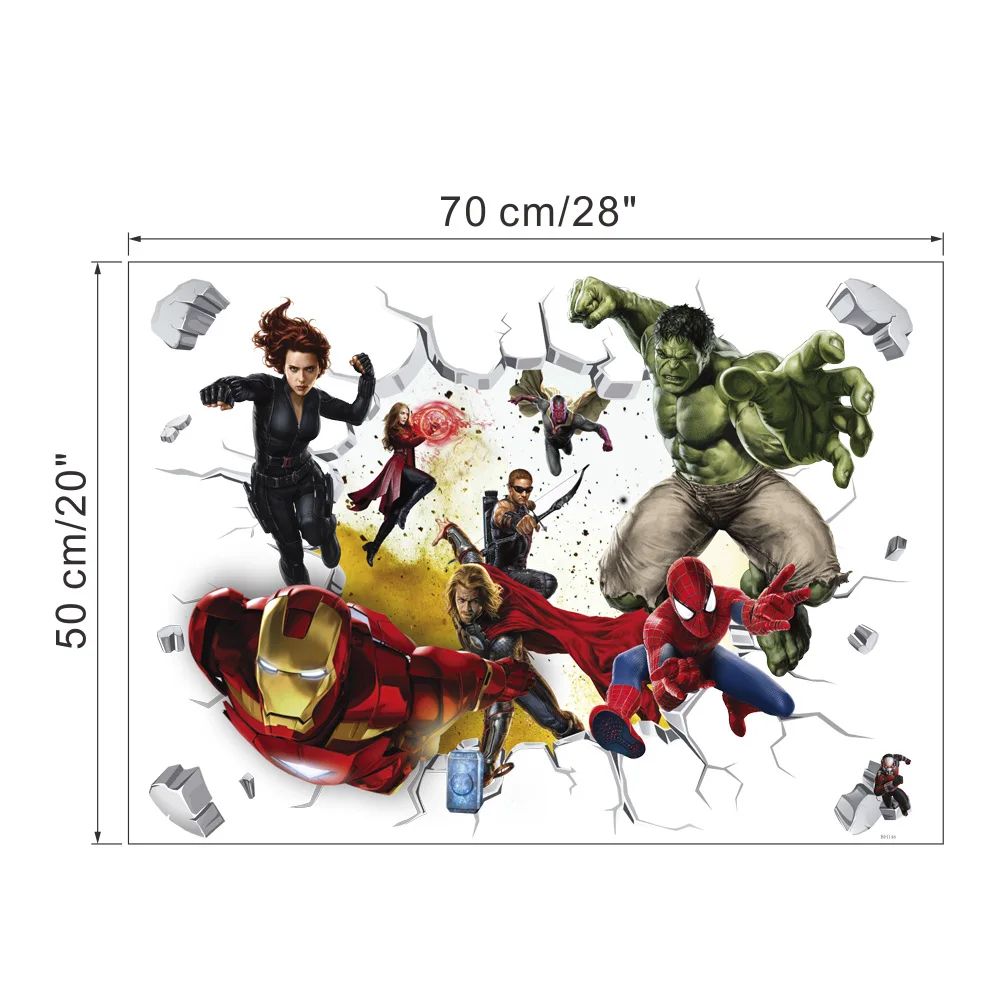 Disney с героями комиксов Марвел поврежденная стена декоративные съемные настенные