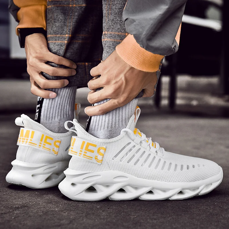 

Fashion Hot Sale Summer Man Sneaker Fly Weave Shoes Men Breathable Mesh Running Shoes Men Casual Male Cushioning Sneakers Men