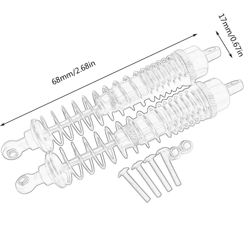 

Remote Control Car Four-wheel Drive Front And Rear Metal Shock Absorber Hardware Accessories 68mm 1:10