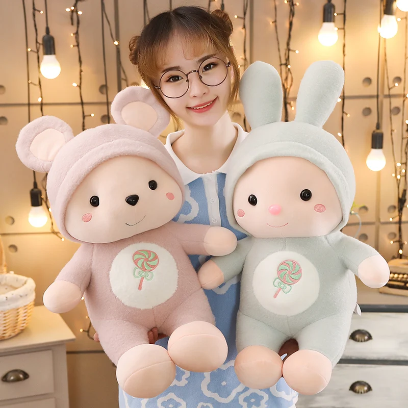 

Kawaii rabbit mouse animal crossing plush toy pillow doll children's toy gift room decoration gift fabric comfortable and soft