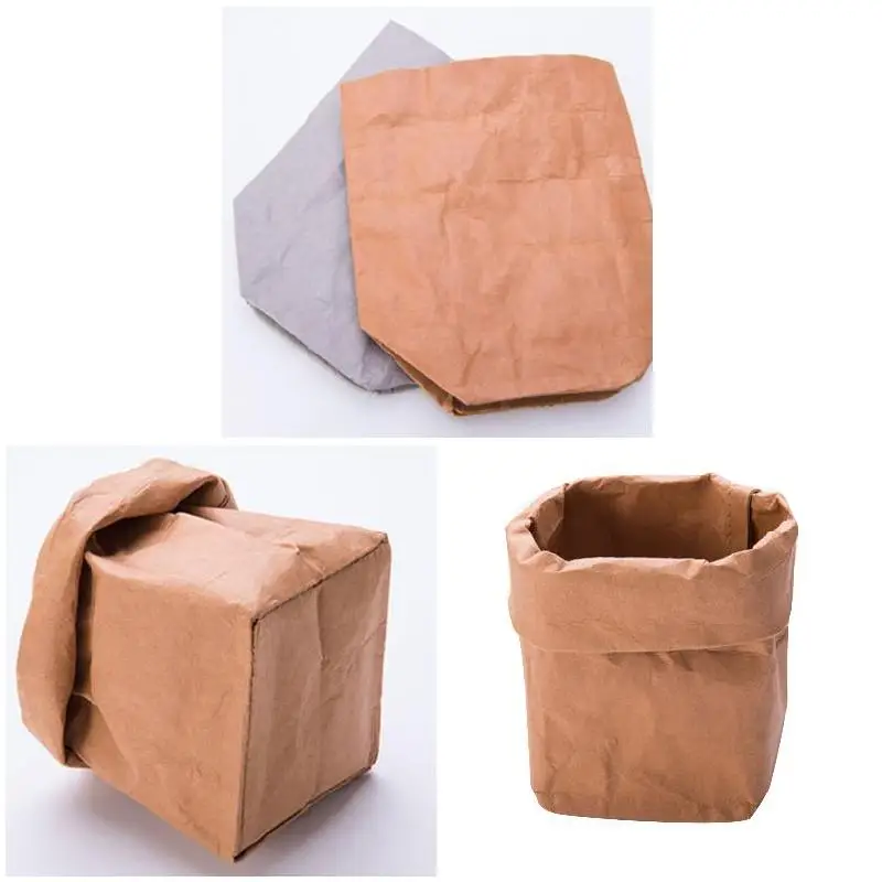 

Mini Succulents Pot Washable Kraft Paper Flowerpot Reuseable Multifunction Home Storage Bag New