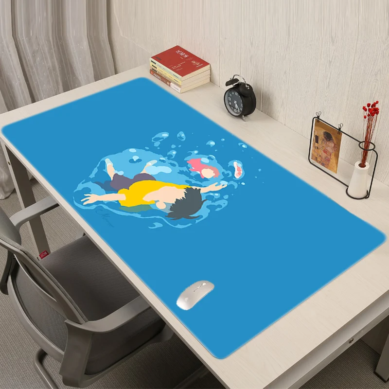 

Коврик для мыши Ponyo на скале, игровой коврик для мыши, Varmilo, игровая клавиатура Xxl, аксессуары для аниме, большой Настольный коврик