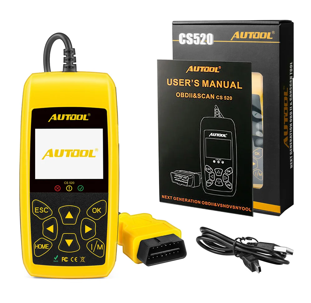 AUTOOL CS520 автомобиль OBD 2 код ридер CAN BUS с цифровой светодиодный дисплей OBD2 сканер