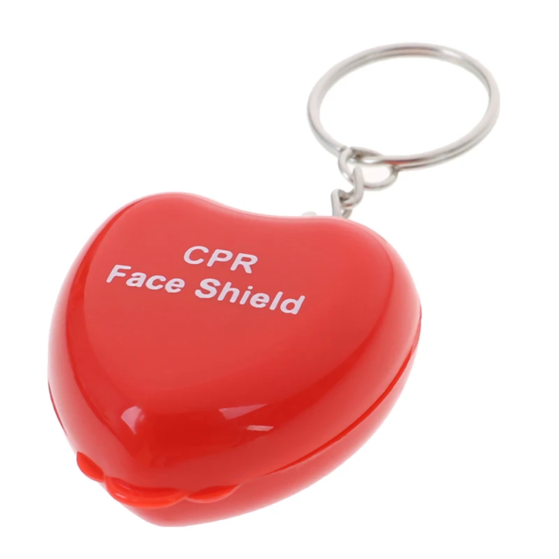 

1pc Portable Protect CPR Masks KeyChain Mouth To Mouth Rescue Shields In Mini Heart Box Red Cpr Face Mask First Aid Kit