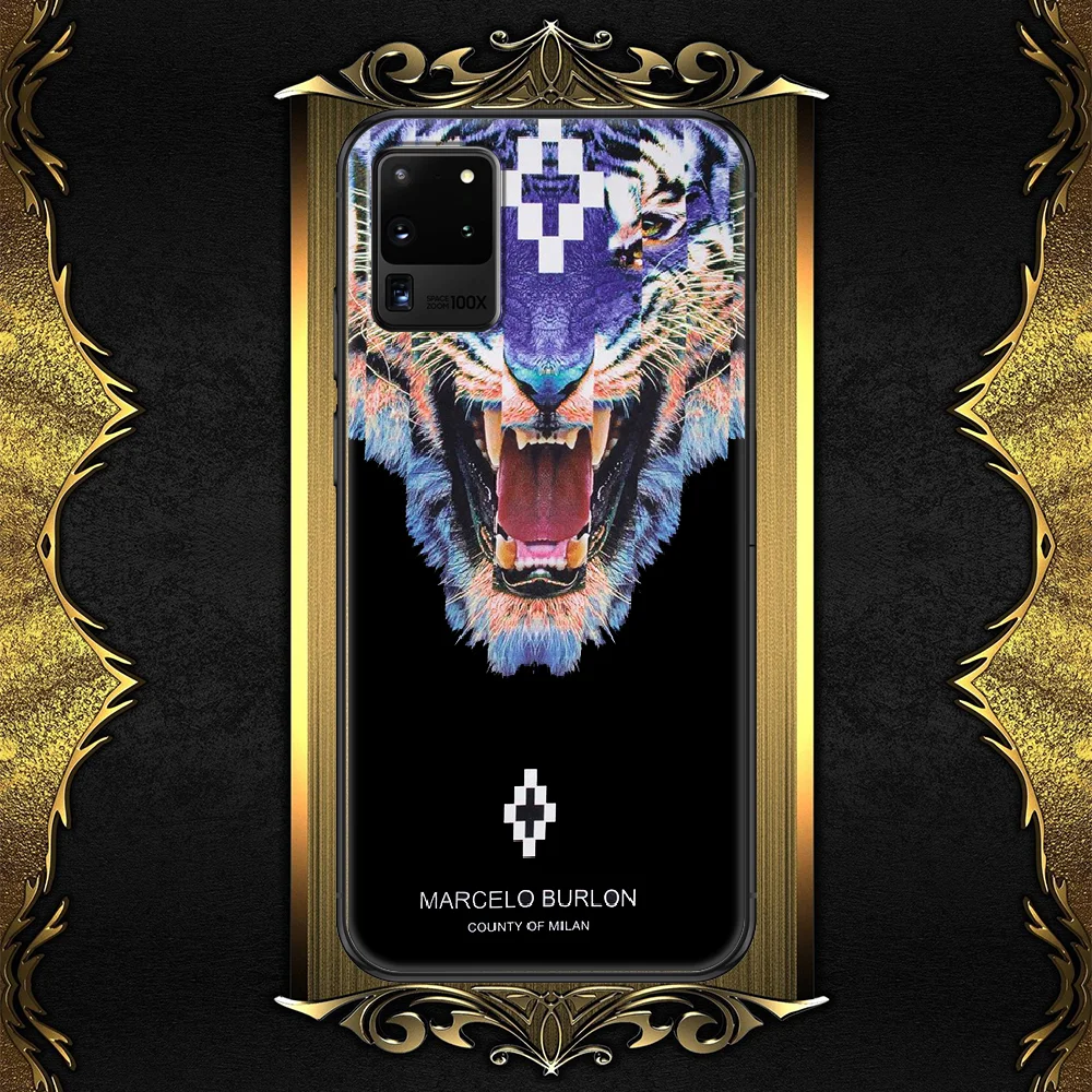 

Luxury Marceloes Brand Burlones Phone case For Samsung Galaxy Note 4 8 9 10 20 S8 S9 S10 S10E S20 Plus UITRA Ultra black fashion