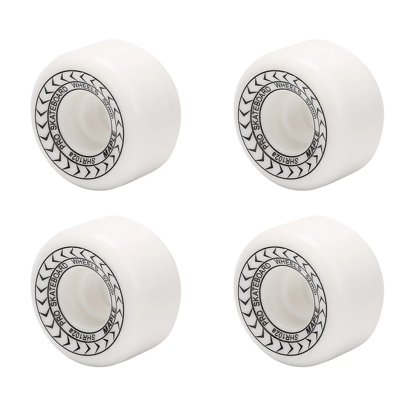 

MAPLE Skateboard Wheels 52X32mm PU Skateboard Wheels Double Rocker Skateboard Wheels High Resilience Wheels White