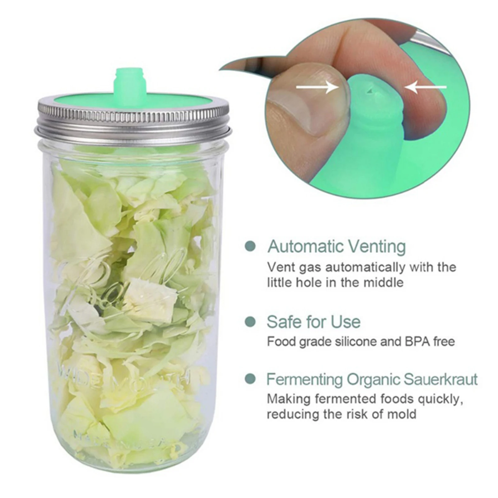 Waterless Fermentation Airlocks Sealed Silicone Lid Cover for Wide Mouth Jar | Дом и сад