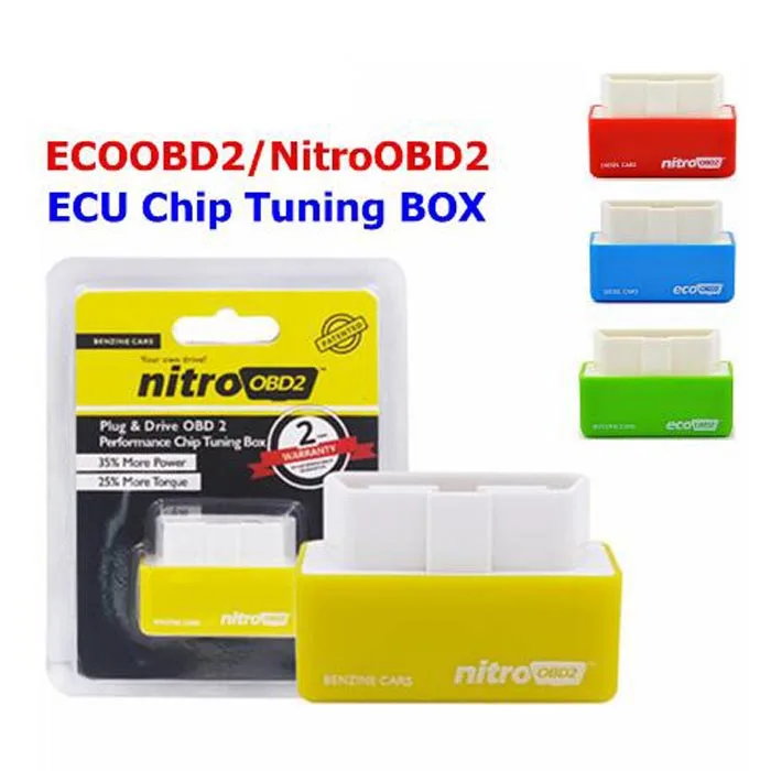 

NitroOBD2 Tuning Box Green Eco OBD2 Economy Chip Tuning Box OBD Car Fuel Saver Eco OBD2 for Benzine Cars Fuel Saving 15%