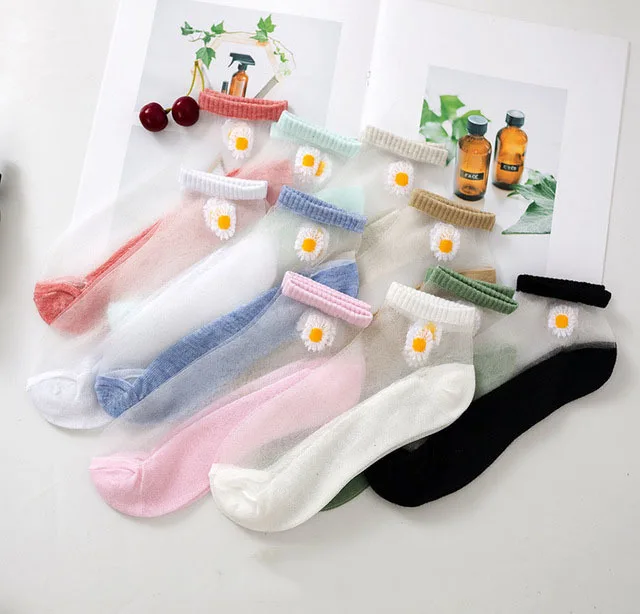 

CHAOZHU 10 Pairs Mixed Colors Students Lady Socks Set Gift Women Spring Summer Low Cut Ankle Socks Cotton Cartoon Casual Style