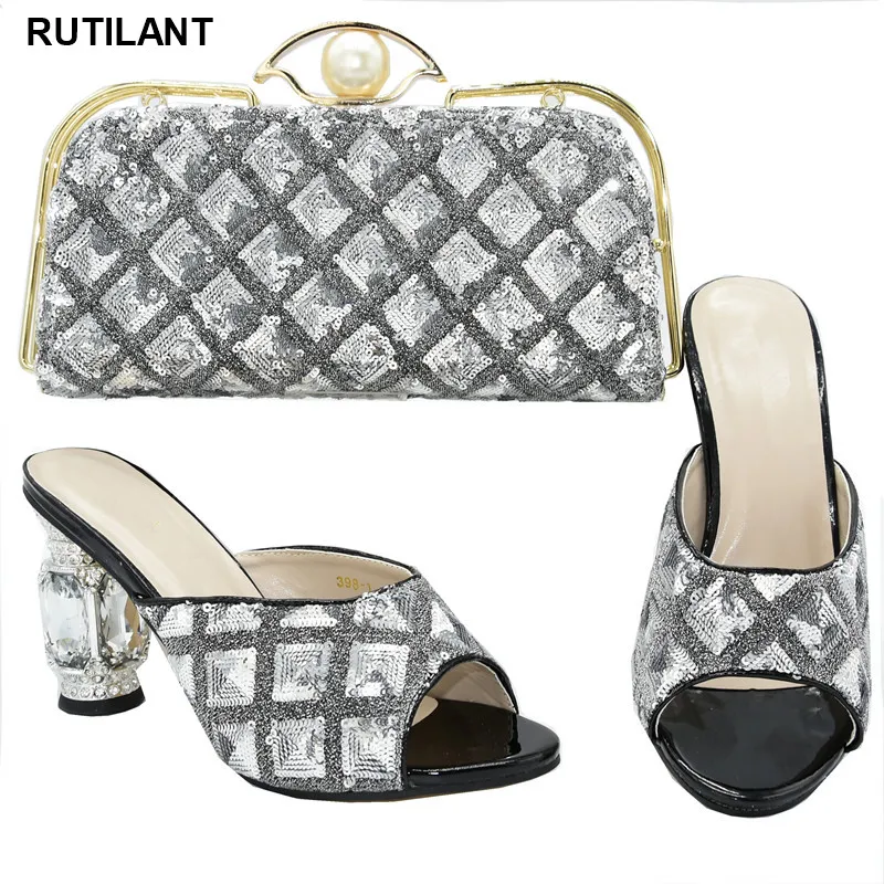 Женская обувь на высоком каблуке итальянская женская и сумка в комплекте