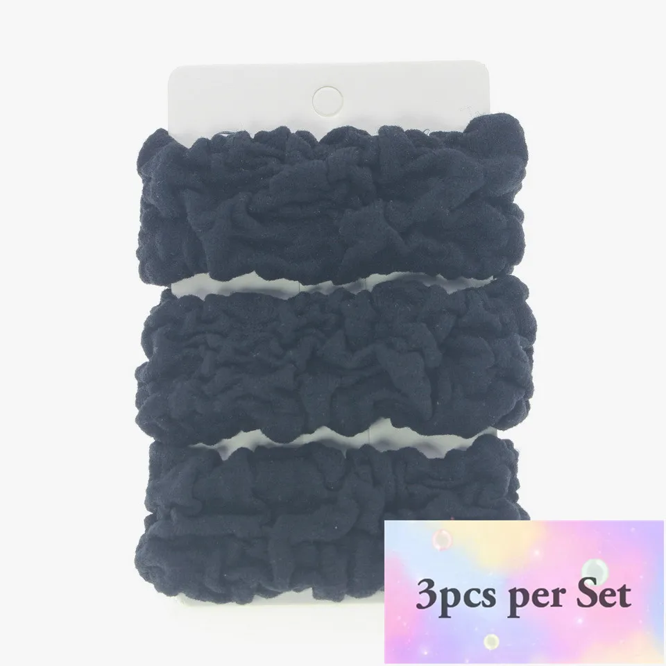 3pcs Black Женские украшения, головной убор, резинки для волос, резинки для волос для девушек, аксессуары для волос для женщин, резинки для волос, резинки - Цвет: 3pcs Black