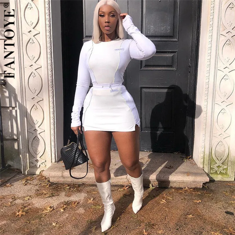 Женский Повседневный костюм FANTOYE светоотражающий спортивный из двух предметов