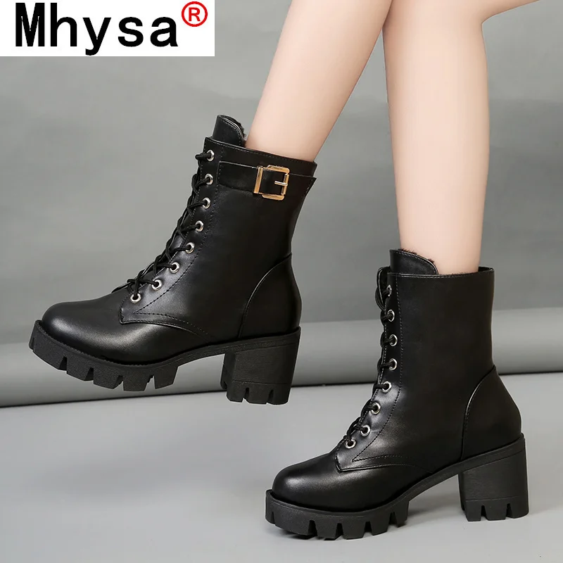 

Новинка осени 2021, модные женские мотоциклетные ботинки на платформе с круглым носком, женские повседневные ботинки на высоком устойчивом к...