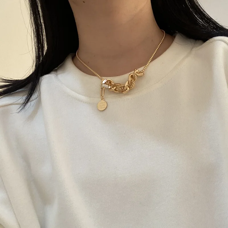 

Design sense pearl cool wind Necklace super personalized clavicle chain trendy fashion neck chain girl