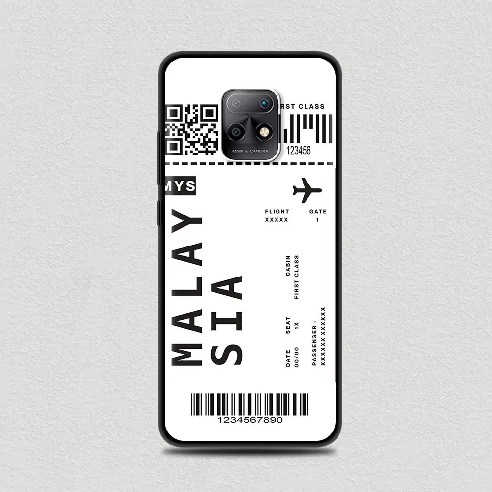 

Ticket Boarding Pass Label Silicon TPU Case For Redmi Note 9 9S 8 8T 7 Pro 7 7A 8 8A 9A 9C 9T Luxury Coque Note 10 Pro MAX Cover