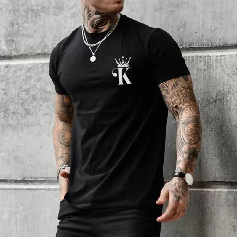 

2021 Summer Vintage Letter Printing Short Sleeve T Shirts Mens Casual O-Neck Pullover Tops Fashion Slim Men Tee Shirt Streetwear