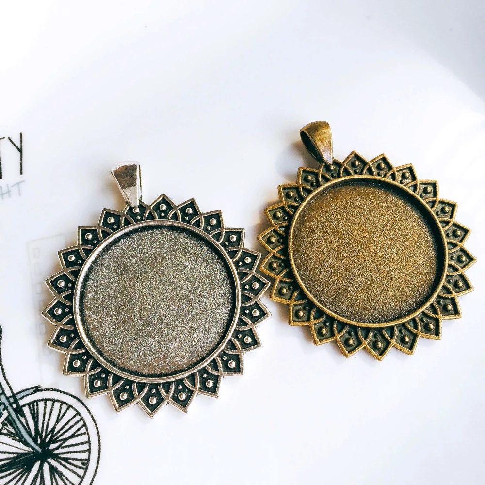 5 шт./лот 30 мм ожерелье с подвеской античный бронзовый серебристый цвет