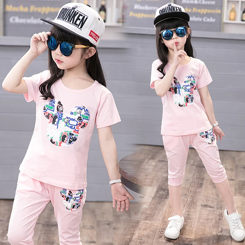 2020 летняя детская одежда для девочек футболка с короткими рукавами подростков +