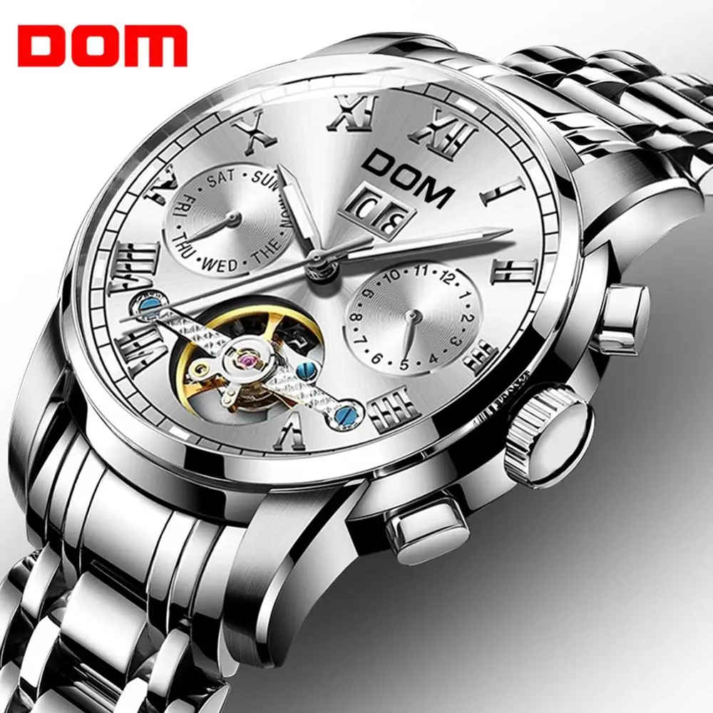 Masculino à Prova Marca de Luxo Relógio de Pulso Relógios Mecânicos Esporte Relógio Dwaterproof Água Masculino Moda M-75d-7m Dom