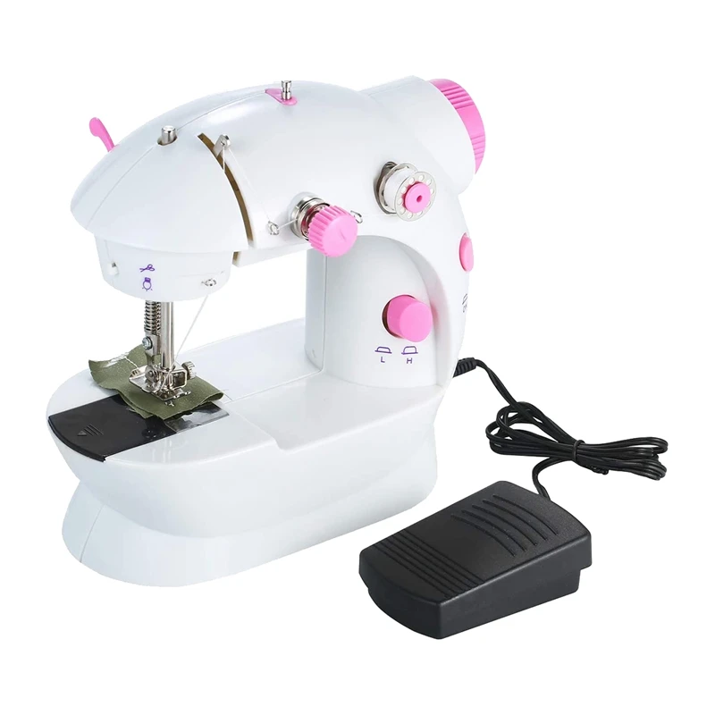 

Акция! Мини швейная машина, регулируемая двойная нить, портативная электрическая бытовая многофункциональная швейная машина с светильник ...
