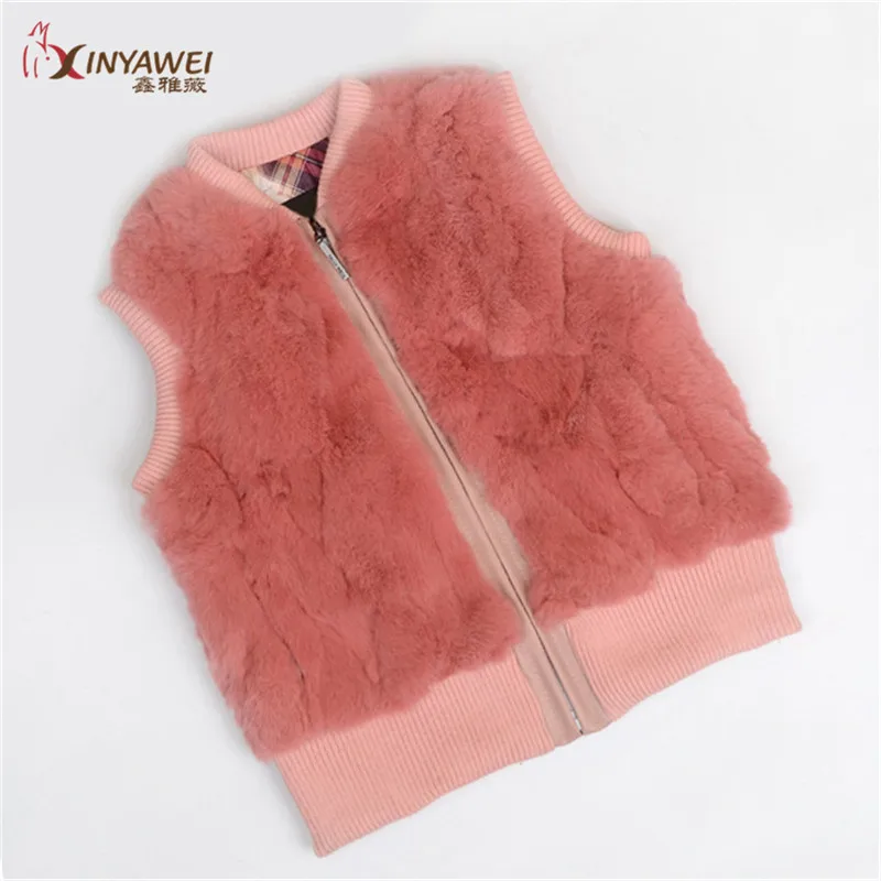 100% натуральный мех кролика жилет/верхняя одежда жилет/жилеты для мальчиков и