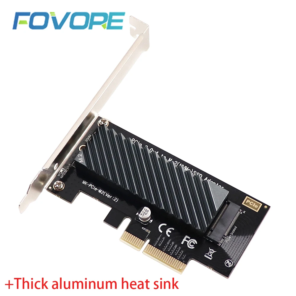 

M2 NVMe M.2 M Key SSD to PCI Express PCI-e 4.0 Converter Adapter Card Add On Cards For 2230 2242 2260 2280 Support X4 X8 X16