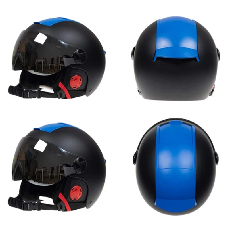 Black Blue LOCLE CE Certification Skiing Helmet Men Women Ski Helmet Outdoor Sports Ski Snowboard/Skateboard Helmet ABS+PC+EPS 52-63cm - Цвет: Black Blue