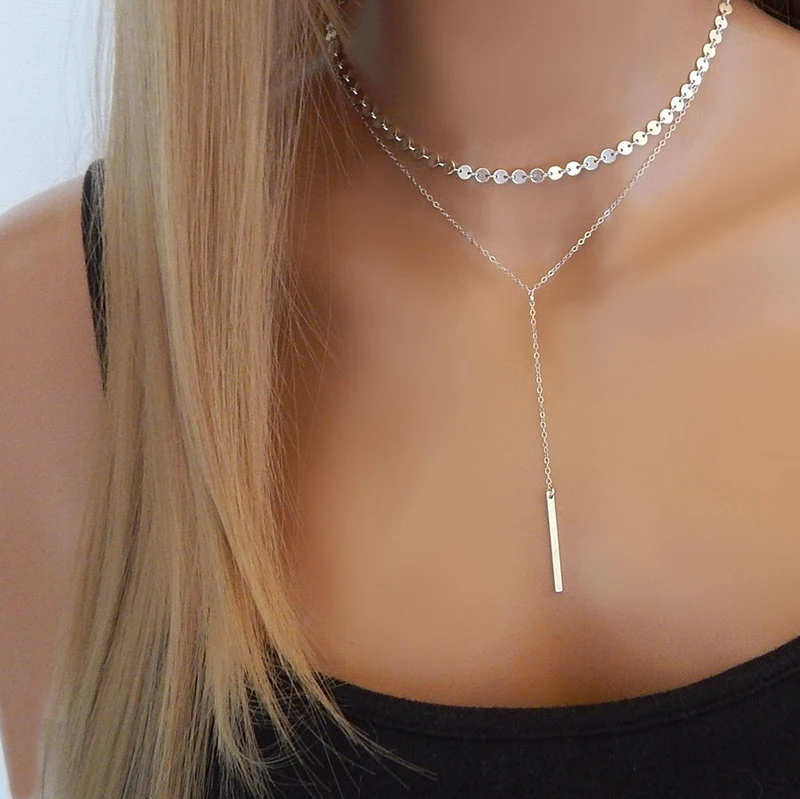 Женское Ожерелье-чокер с классической золотой цепочкой