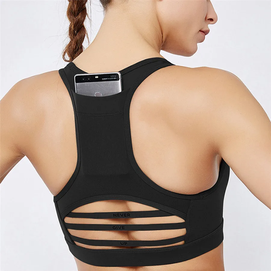 

Женская спортивная одежда с задним карманом, одежда для йоги, спортивный бюстгальтер для фитнеса, йоги, бега, тренировки, спортивный бюстгал...