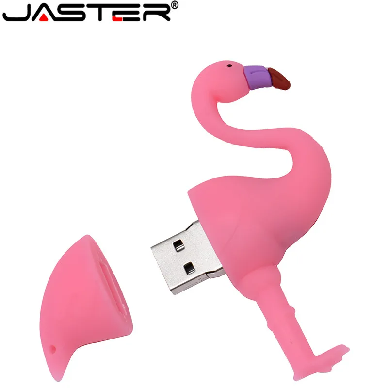 USB флеш накопитель JASTER в виде мультяшных животных фламинго силикагель 2 0 4 ГБ/8 ГБ/16