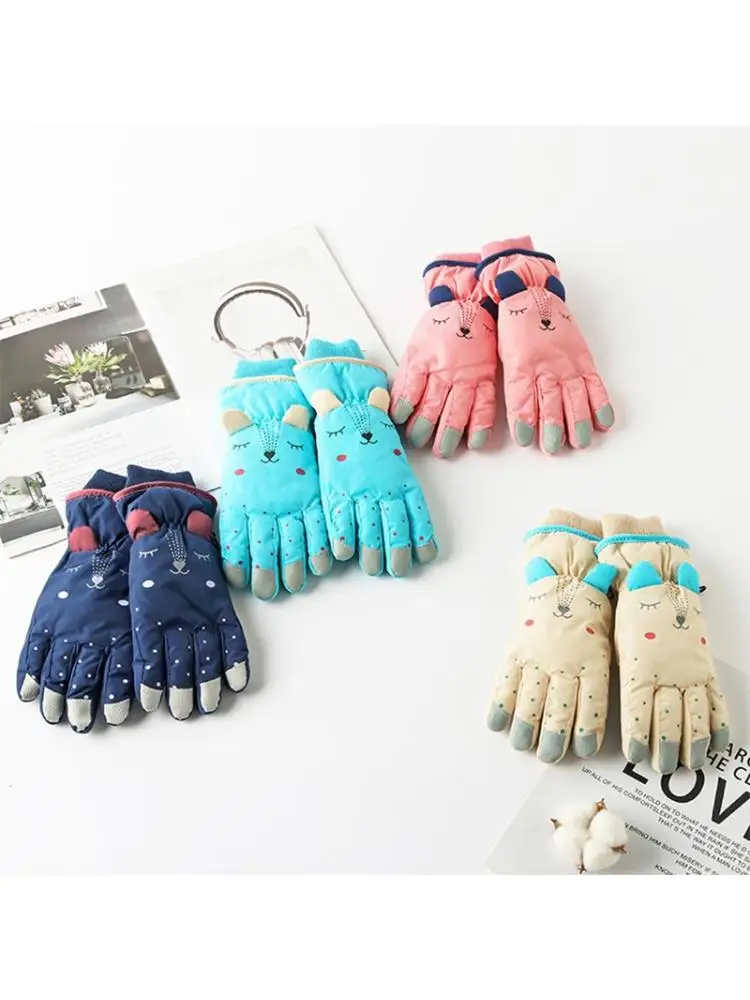 

Winter -30 thick ski gloves for men, women, children, windproof and waterproof, adjustable snowboard climbing snow gloves