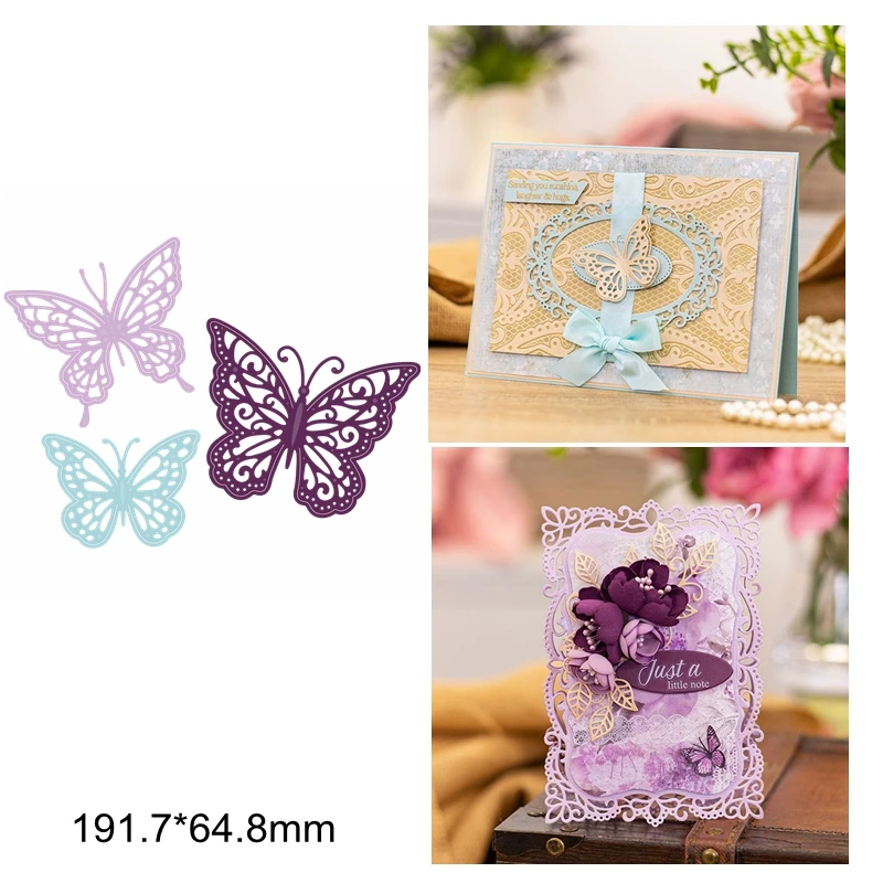Металлические режущие штампы три микс Бабочка Выдолбленные кружевные элементы