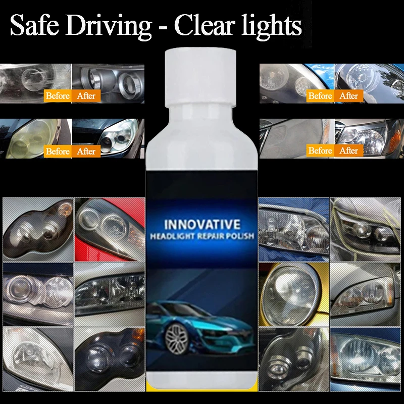 

2pcs Cleaning Headlight Renewal Polish Car Repair Fluid 20ML Car Headlight Repair Refurbishment Liquid Car Light Repair Agent