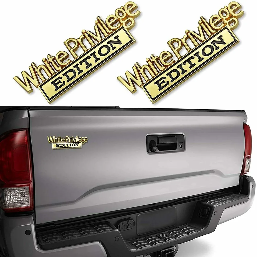 

2Pcs Set White Privilege Edition Emblem Badge Car Decal Metal Sticker New