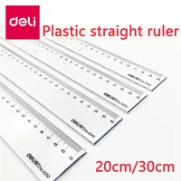 deli 30pcs clear transparent straight ruler plastic ruler student drawing stationery school office supplies drafting tools