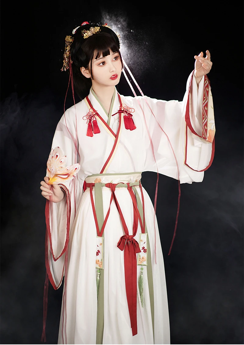 Оригинальный Женский костюм Hanfu с вышивкой в старинном китайском стиле для