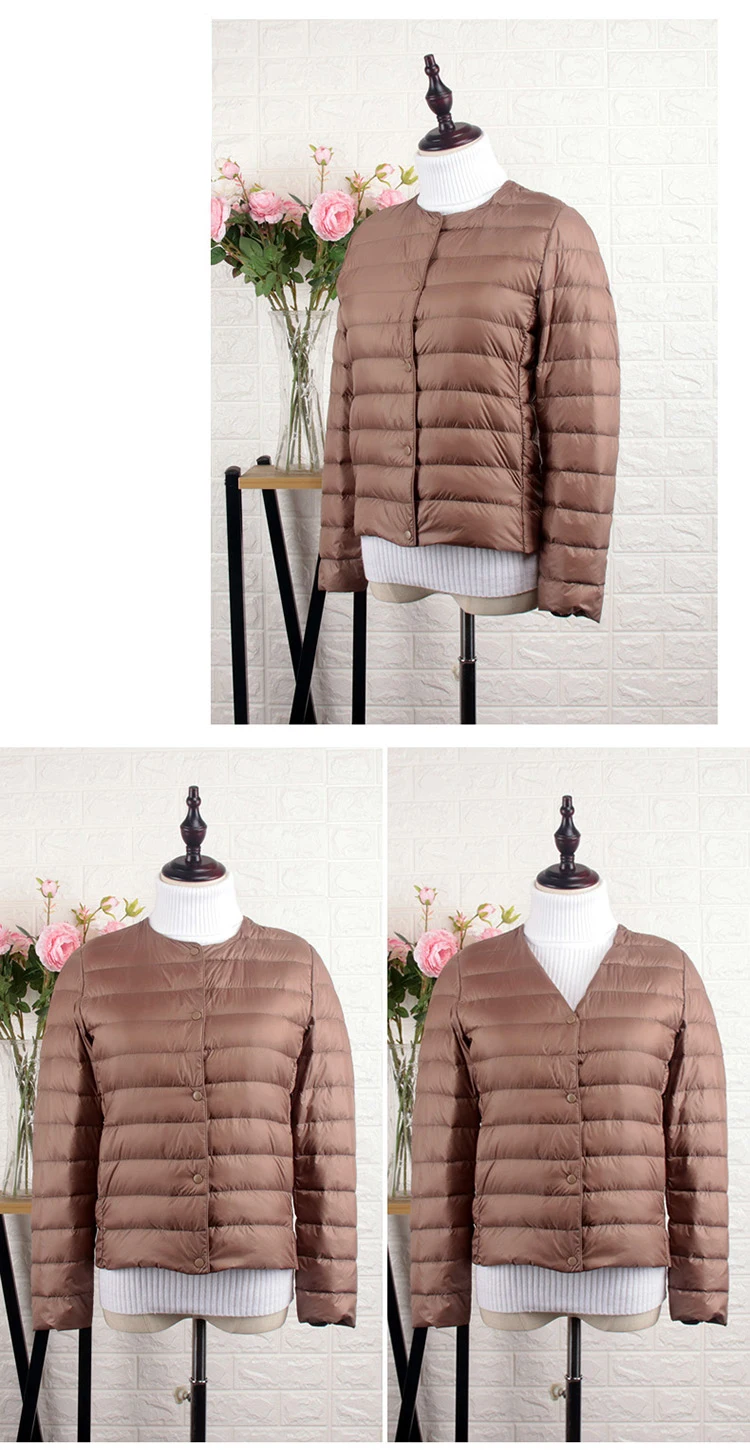 Schinteon ультра тонкий пуховик 90% белый утиный пух тонкий пальто тонкий внутренний Нижняя короткая одежда Осень Новая мода