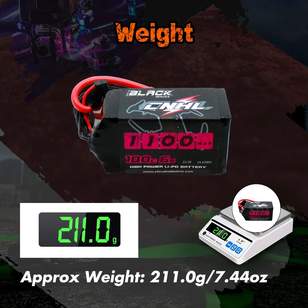 CNHL RC 2S 4S 5S 6S Lipo Battery for FPV Drone, Approx Weight: 211.0g/7.44oz Sle '0