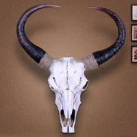 europe vintage cow head skull natural resin animal ornaments desk decor goat head skull showroom office home decoration