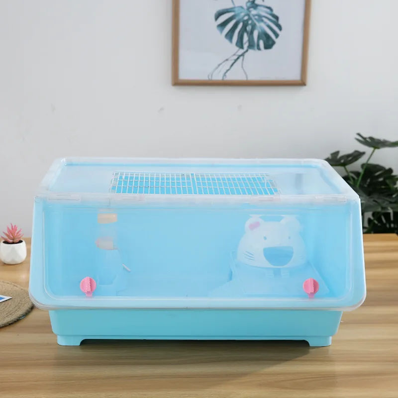 

Hamster cage macaroni cage DIY transformation box Golden Bear hedgehog cage snail cage winter incubator splash proof