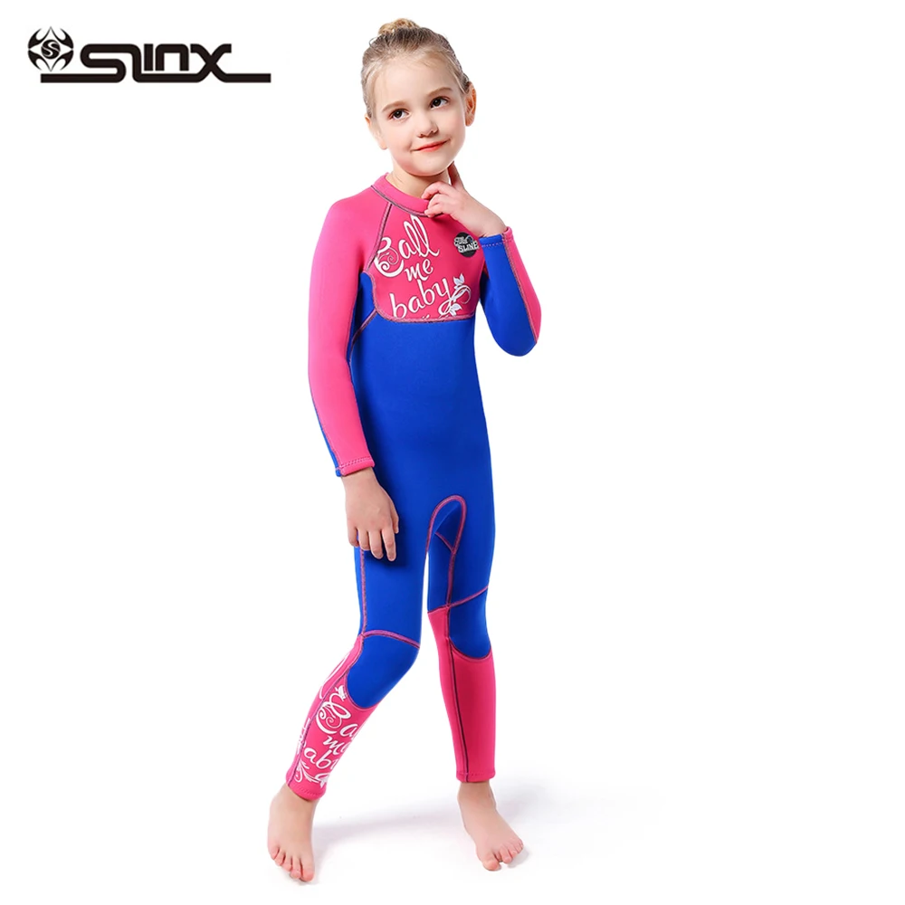 

3MM neoprene Wetsuit for girls diving suit thick Cold-proof Sun-proof wetsuit one-piece set children Surfing snorkeling swimwear