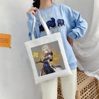Модная Холщовая Сумка Genshin Impact в стиле аниме, Классическая винтажная сумка на плечо, готический шоппер в стиле Харадзюку, вместительные женские сумки