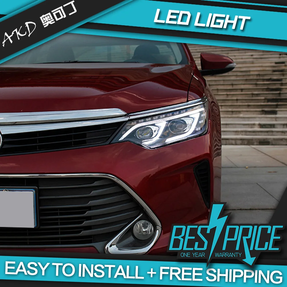 AKD тюнинг Автомобильная фара для Toyota Camry 2015-2017 светодиодные фары DRL ходовые огни
