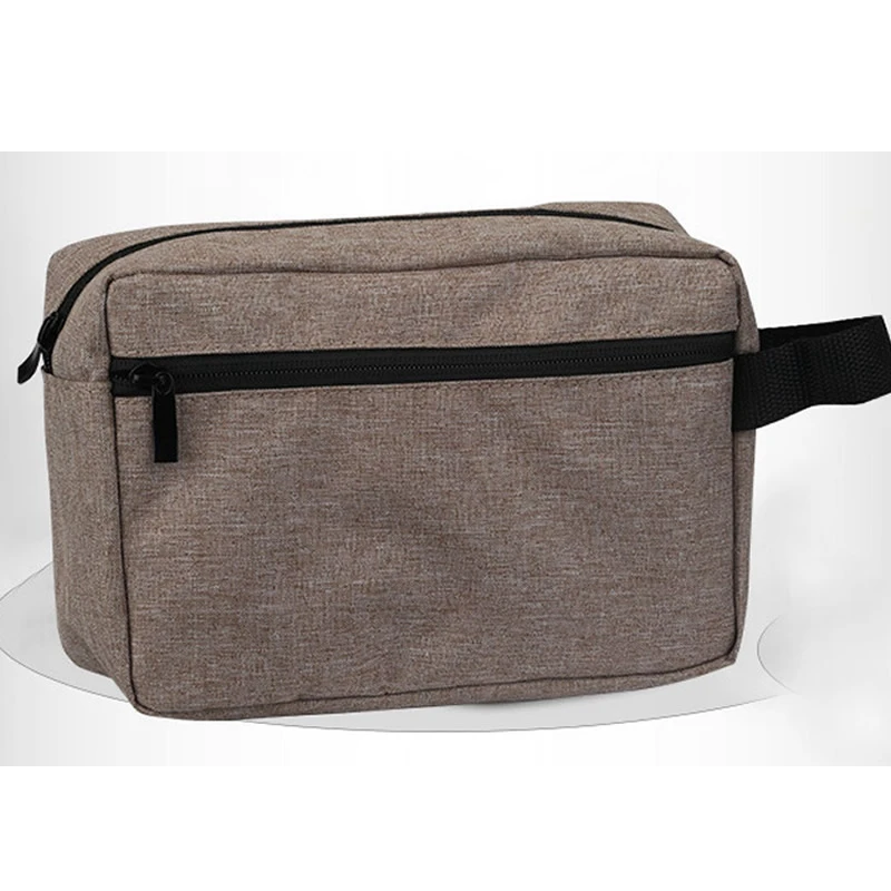 Модная мужская деловая косметичка на молнии двухслойная для макияжа